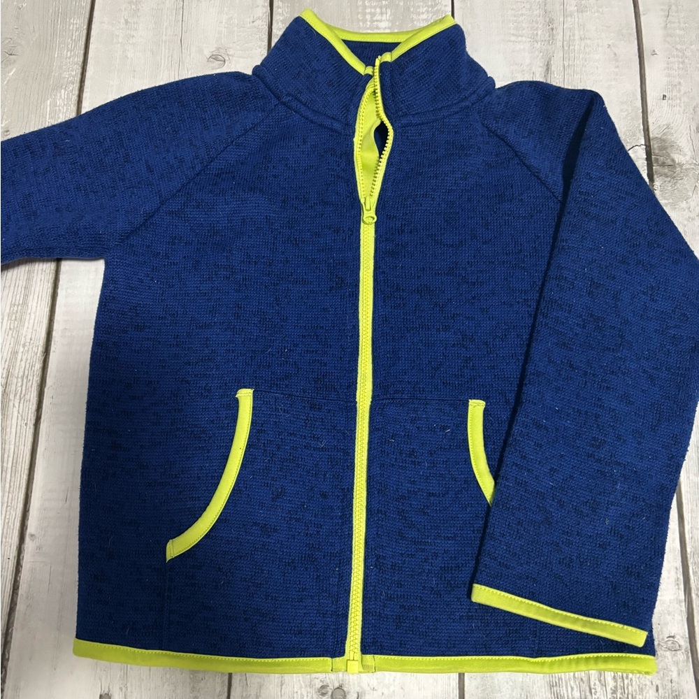 Joe Fresh Blue Fleece Jacket with Neon Highlights